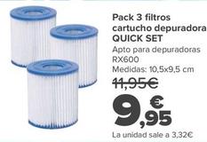 Oferta de Quick Set - Pack 3 Filtros Cartucho Depuradora por 9,95€ en Carrefour