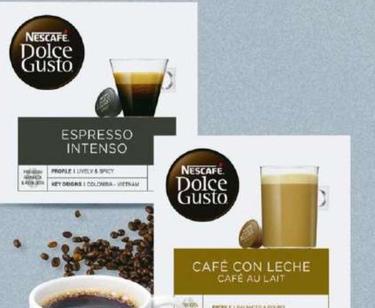 Oferta de Nescafé - Dolce Gusto Cafe En Capsulas Espresso Intenso / Con Leche por 4,25€ en Dia