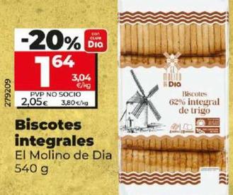 Oferta de El Molino De Dia - Biscotes Integrales por 1,75€ en Dia