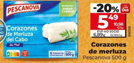 Oferta de Pescanova - Corazones De Merluza por 5,49€ en Dia