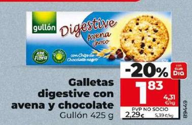 Oferta de Gullón - Galletas Digestive Con Avena Y Chocolate por 1,83€ en Dia