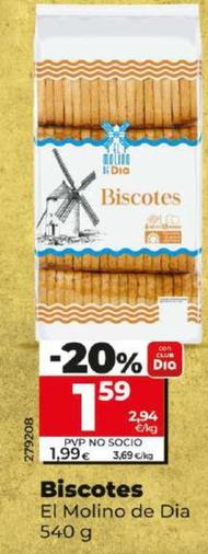 Oferta de El Molino De Dia - Biscotes por 1,59€ en Dia