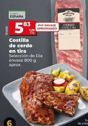 Oferta de Seleccion De Dia - Costilla De Cerdo En Tira  por 5,83€ en Dia