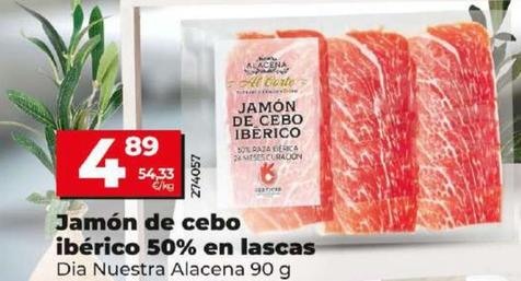 Oferta de Dia Nuestra Alacena - Jamón De Cebo Ibérico 50% En Lascas por 4,89€ en Dia