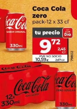 Oferta de Coca Cola Zero por 9,72€ en Dia