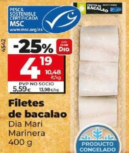 Oferta de Dia Mari Marinera - Filetes De Bacalao por 4,19€ en Dia