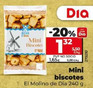 Oferta de El Molino De Dia - Mini Biscotes por 1,32€ en Dia