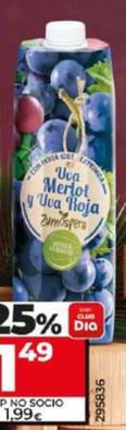 Oferta de Dia Zumosfera - Zumo 100% Exprimido Origen Espana De uva Merlot Y Uva Roja por 1,49€ en Dia
