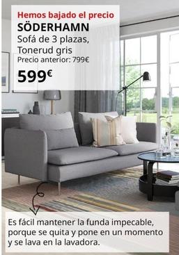 Oferta de Soderhamn - Sofás De 3 Plazas, Tonerud Gris por 599€ en IKEA