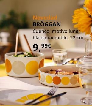 Oferta de Broggan - Cuenco, Motivo Lunar Blanco/ Amarillo  por 9,99€ en IKEA