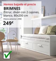 Oferta de Brimnes - Estruc. Divan Con 2 Cajones, Blanco por 249€ en IKEA
