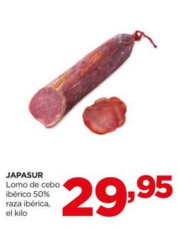 Oferta de Japasur - Lomo De Cebo Ibérico 50% Raza Ibérica por 29,95€ en Alimerka