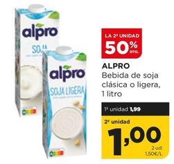 Oferta de Alpro - Bebida De Soja Clasica O Ligera por 1,99€ en Alimerka