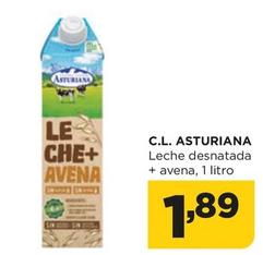 Oferta de Central Lechera Asturiana - Leche Desnatada + Avena por 1,89€ en Alimerka