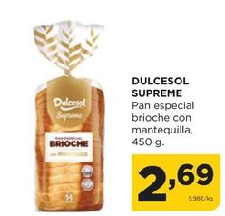 Oferta de Dulcesol Supreme - Pan Especial Brioche Con Mantequilla por 2,69€ en Alimerka