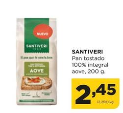 Oferta de Santiveri - Pan Tostado 100% Integral Aove por 2,45€ en Alimerka