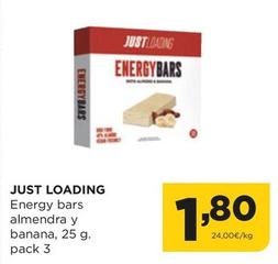 Oferta de Just Loading - Energy Bars Almendra Y Banana por 1,8€ en Alimerka