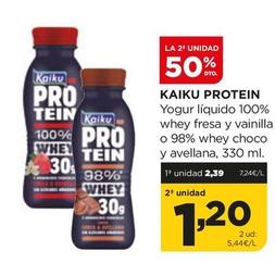 Oferta de Kaiku - Protein Yogur Líquido 100% Whey Fresa Y Vainilla O 98% Whey Choco Y Avellana por 2,39€ en Alimerka