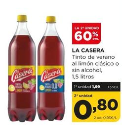 Oferta de La Casera - Tinto De Verano Al Limón Clásico / Sin Alcohol por 1,99€ en Alimerka