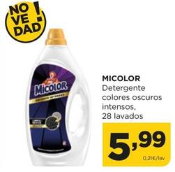 Oferta de Micolor - Detergente Colores Oscuros Intensos por 5,99€ en Alimerka
