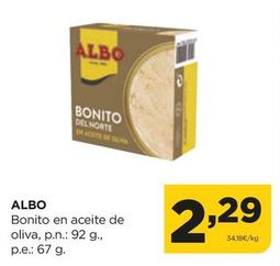 Oferta de Albo - Bonito En Aceite De Oliva por 2,29€ en Alimerka