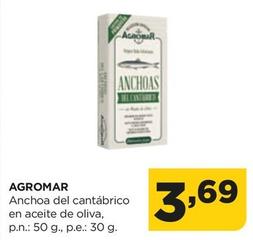 Oferta de Agromar - Anchoa Del Cantábrico En Aceite De Oliva por 3,69€ en Alimerka
