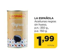Oferta de La Española - Aceitunas Negras Sin Hueso por 1,99€ en Alimerka