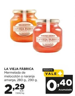 Oferta de La Vieja Fábrica - Mermelada De Melocotón O Naranja Amarga por 2,29€ en Alimerka