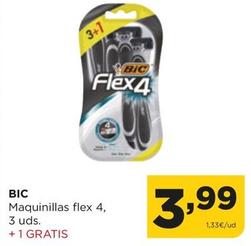 Oferta de Bic - Maquinillas Flex 4, 3 Uds. por 3,99€ en Alimerka
