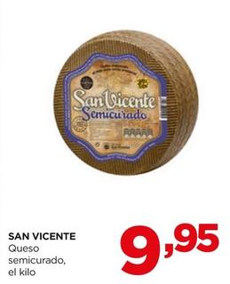 Oferta de San Vicente - Queso Semicurado por 9,95€ en Alimerka