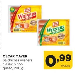 Oferta de Oscar Mayer - Salchichas Wieners Classic O Con Queso por 0,99€ en Alimerka