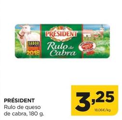 Oferta de Président - Rulo De Queso De Cabra por 3,25€ en Alimerka
