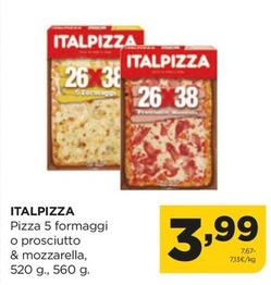 Oferta de Italpizza - Pizza 5 Formaggi O Prosciutto & Mozzarella por 3,99€ en Alimerka