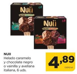 Oferta de Nuii - Helado Caramelo Y Chocolate Negro O Vainilla Y Avellana Italiana por 4,89€ en Alimerka