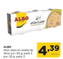 Oferta de Albo - Atún Claro En Aceite De Oliva por 4,39€ en Alimerka