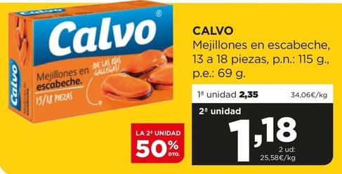 Oferta de Calvo - Mejillones En Escabeche por 2,35€ en Alimerka