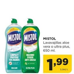Oferta de Mistol - Lavavajillas Aloe Vera / Ultra Plus por 1,99€ en Alimerka