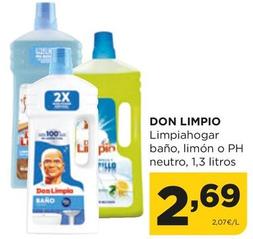 Oferta de Don Limpio - Limpiahogar Baño / Limón / Ph Neutro por 2,69€ en Alimerka