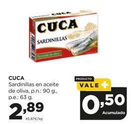 Oferta de Cuca - Sardinillas En Aceite De Oliva por 2,89€ en Alimerka