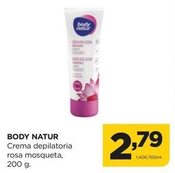 Oferta de Body Natur - Crema Depilatoria Rosa Mosqueta por 2,79€ en Alimerka