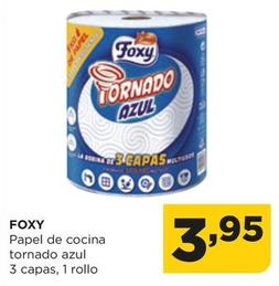 Oferta de Foxy - Papel De Cocina Tornado Azul 3 Capas por 3,95€ en Alimerka