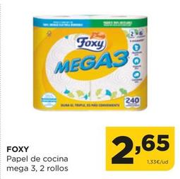 Oferta de Foxy - Papel De Cocina Mega 3 por 2,65€ en Alimerka