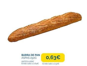 Oferta de Pan de barra por 0,63€ en Cash Ecofamilia