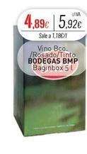Oferta de Bodegas Bmp - Vino Bco. /Rosado/Tinto  por 4,89€ en Cuevas Cash