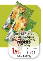 Oferta de Purina - Comida Perros Gelatina/Salsa Buey/Pollo/Cord. FRISKIES por 1,59€ en Cuevas Cash