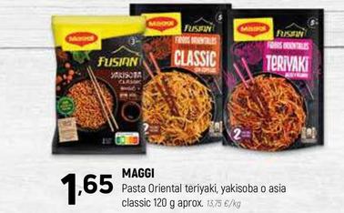 Oferta de Maggi - Pasta Oriental Teriyaki, Yakisoba O Asia Classic por 1,65€ en Coviran