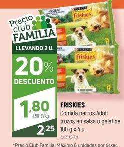 Oferta de Friskies - Comida Perros Adult Trozos En Salsa O Gelatina por 2,25€ en Coviran