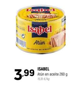Oferta de Isabel - Atún En Aceite por 3,99€ en Coviran