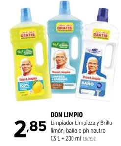 Oferta de Don Limpio - Limpiador Limpieza Y Brillo Limón, Baño O Ph Neutro por 2,85€ en Coviran