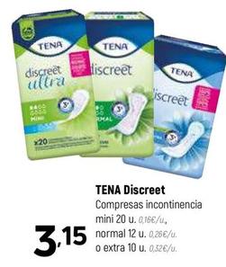 Oferta de Tena - Compresas Incontinencia Mini por 3,15€ en Coviran
